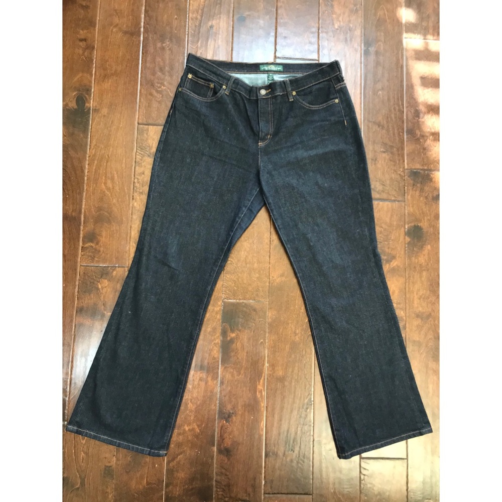 LRL Lauren Jean Dark Rinse Boot Cut Jeans 14